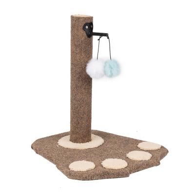 China Factory Sale Stocked Good Quality Interactive Toys Cat Paw Shape Viable With Two Balls Deluxe Cat Climbing Sisal Cat Scratching Pole for sale