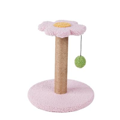 China Hot Sale New Product Low Price Cat Tree Tower Simple Cat Stocked Tree With Small Ball Scratching Tree Wrinkled Cat Scratching Board for sale