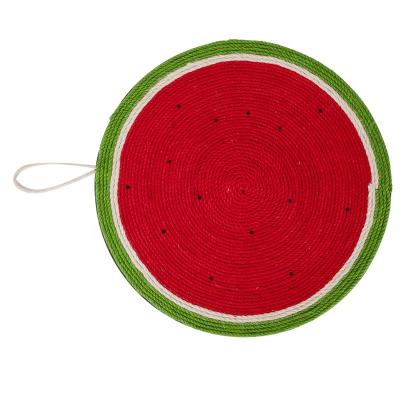 China Stocked Most Competitive Price Eco-Friendly Recycled Paper Sisal Red And Green Cat Catch Plate Corrugated Cat Scratching Board for sale