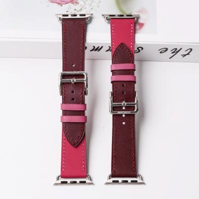 China Luxury Customized Professional Leather Watchband Stainless Steel Buckle Style Watch Bands for sale