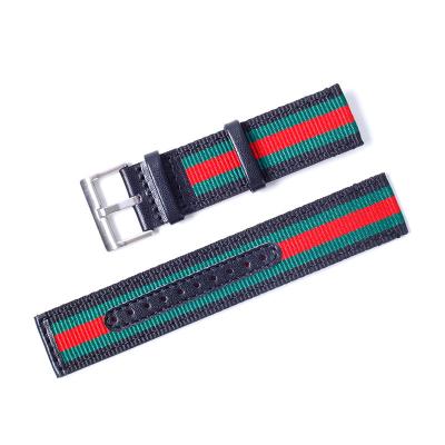 China Fashion\Popular Luxury Dress For Smart Watch Strap Leather Canvas Striped Nylon Braided Leather Strap for sale