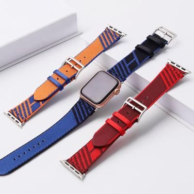 China Fashion\Luxury Popular Dress Custom For iwatch 6/SE Apple Watch 5/4/3/2 Apple Watch 5/4/3/2 Applicable H Woven Nylon Watch Band for sale