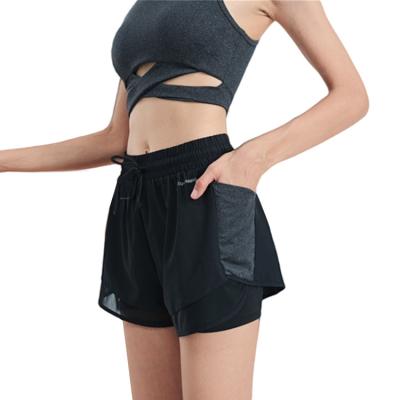 China Manufacturer Breathable Yoga Breathable And Comfortable Lace Patch 2 In 1 Women Sports Shorts for sale