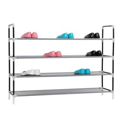 China (Size) Adjustable Portable 4 Tier Shoe Organizer Shoe Rack Metal Shoe Racks for Home Hallway, Bedroom, Hotel Shoe Rack for sale