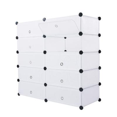 China Easy Assembled PP Storage Products 10 Cubes Clear Plastic Shoe Rack for sale