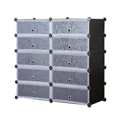 China Easy Collected Stackable Plastic Cubes DIY Shoe Storage Organizer On Hot Sale 10 for sale