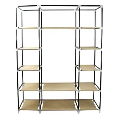 China Non-woven Fabric Simple Foldable Modern Folding Wardrobe Clothing Furniture Gathered Detachable Cabinet for sale