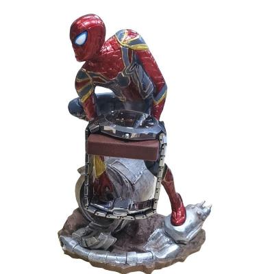 China TOY Creative resin spider-man watch desk bracket extraordinary bracket hand animation living room table doll ornaments Watch MODEL for sale