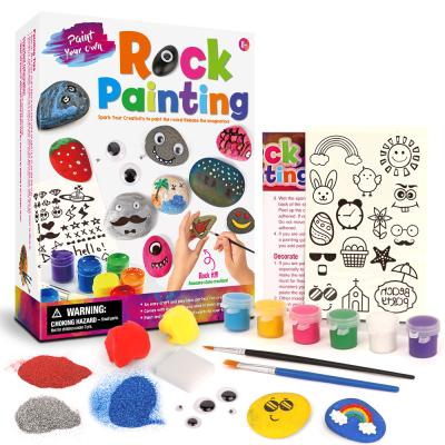 China Youth (7-14 Years) Children's Toy Stone Painted Set Girl's Creative Handmade DIY Graffiti Painted Multicolor Children's Painted Stone for sale