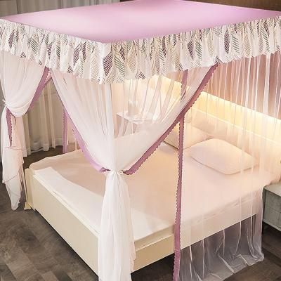 China White Foldable LLIN Palace Canopy Square Roof Bed Rectangular Bed Net With Metal Frames Stands for sale