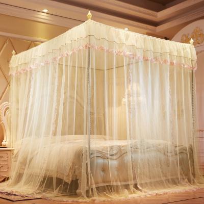 China Fashionable three-door folded floor-standing double mute mosquito net for sale