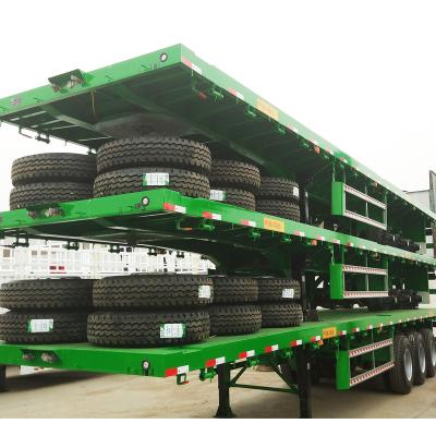 China Hot Sale 3 Axle 40ft Container Flatbed Semi Trailer Guangzhou MAOWO Truck Trailer for sale