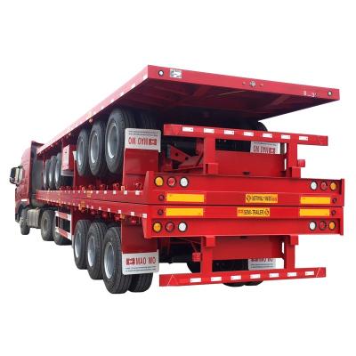 China Hot sale 3 axle 40ft trailer truck parts flat bed semi trailer truck for sale for sale