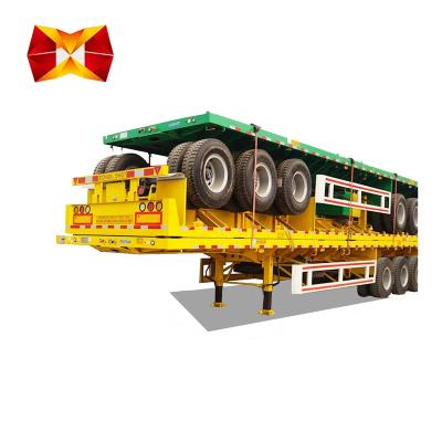 China Truck trailer MAOWO hot selling 40/60/80 ft2/3/4 axles flatbed container semi trailer for sale for sale