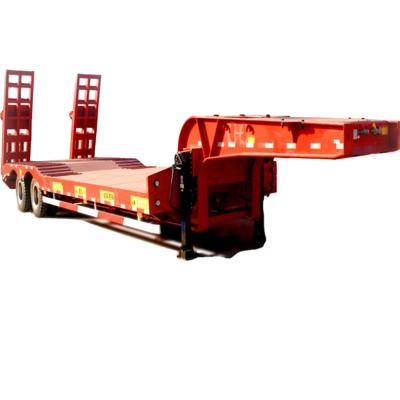 China Truck Trailer 40 Ft Semi Trailer Lowboy Trailer Truck Haul Gooseneck Flatbed Trailer for sale