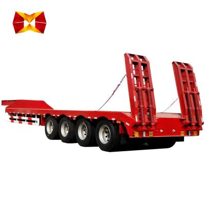 China Truck Trailer 3 Axle 4 60 Ton Low Bed Semi Trailer Shipping Container Low Bed Semi Trailer for sale