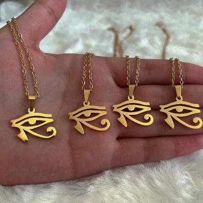 China FASHIONABLE High Quality 18k Gold Religion Jewelry Mens Womens Stainless Steel Pendent Necklace Eye of Horus for sale