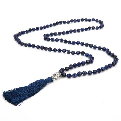 China 108 Pcs Religious High Quality Handmade Semi-precious Necklace Rosary Natural Stone Tasbih Bead Prayer Beads for sale