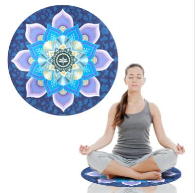 China Custom Logo Design Meiyee Round Adhesive-Protective Yoga Mat Natural Rubber Microfiber for sale