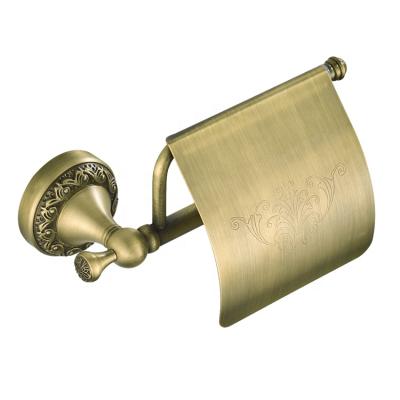 China Retro Style Retro Style Brass Making Antique Household Bathroom Waterproof Toilet Paper Cover Holder for sale