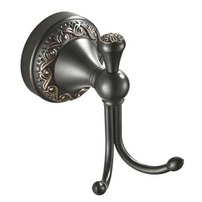 China MEDITERRANEAN SEA Household Wholesale Round Frame All-Copper Wall Mounted Embossed Black Coat Hook Retro for sale