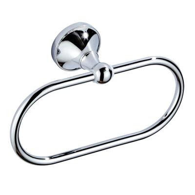 China Modern Round Base Bracket Brass Wall Mount Chrome Plated Oval Towel Ring A6821 for sale