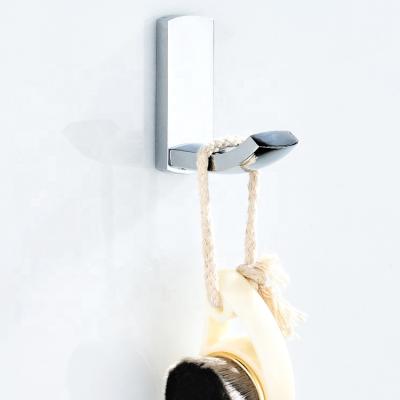 China Modern Simple Design Hook Up Wall Drilling Screw Installation Bathroom Towel Hooks Copper Plated Material for sale