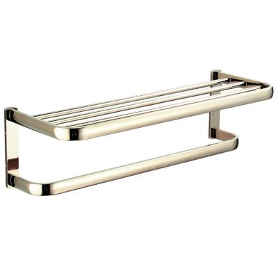 China Wholesale Gold BRIEF Simple Flat Length 58cm Bathroom Wall Hanging All Copper Bath Towel Rack G8503 for sale