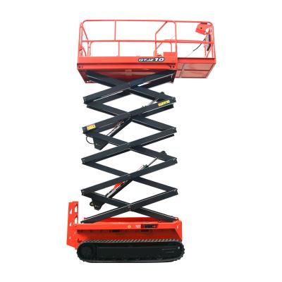 중국 Qiyun Hydraulic Scissor Lift Construction Buildings Use Aerial Work Platform Crawler 판매용