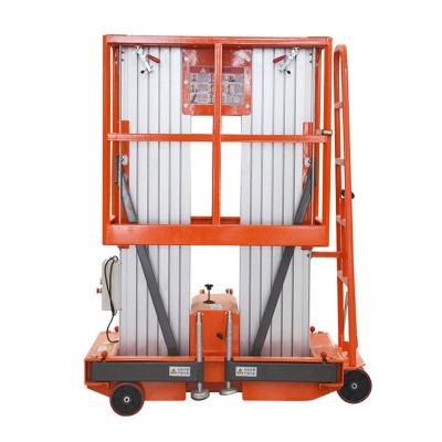 China Qiyun AC DC Double Mast Aluminum Lift maintenance of lifting equipment working platform electro-hydraulic towable CE ISO for sale