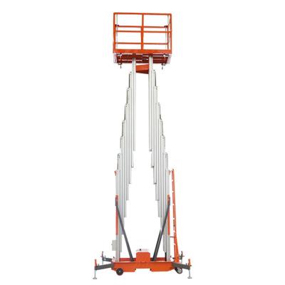 Chine Qiyun CE ISO 12m AC 220V Hydraulic man lift Manual Three Mast Aluminum Alloy Lift Used for Aerial Working Platform à vendre