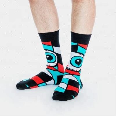 China Antibacterial Soft Cotton Funky Knitted Mens Custom Design Socks for sale