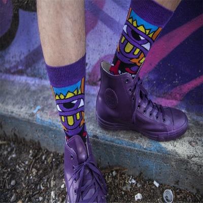 China Wholesale Custom Antibacterial Knit Premium Combed Cotton Novelty Cartoon Pictures Socks for sale