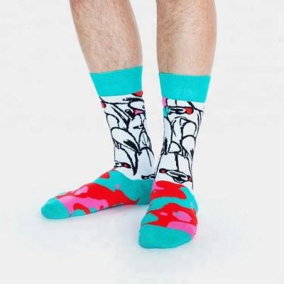 China Antibacterial Wholesale Custom Knit Premium Combed Cotton Brand Socks for sale