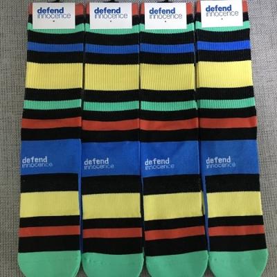 China 200 Needle Logo Custom Comfortable Soft Cotton Antibacterial Unisex Colorful Striped Tube Socks for sale