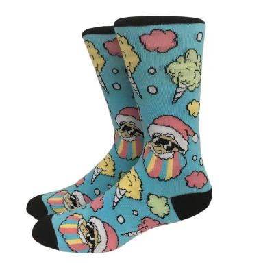 China Wholesale Antibacterial Custom Design Cotton Jacquard Dress Festival Crazy Funny Unisex Christmas Novelty Happy Crew Socks for sale