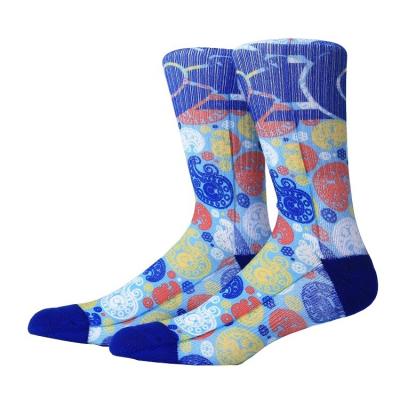 China Antibacterial Custom Paisley Pattern Design Unisex Colorful Sublimation Print Socks for sale