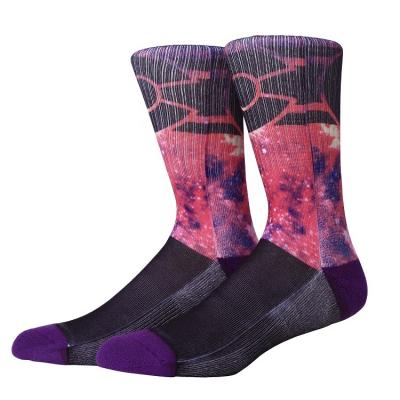 China Dye Sublimation Printing Street Fashion Galaxy Pattern Antibacterial Custom Unisex Socks for sale