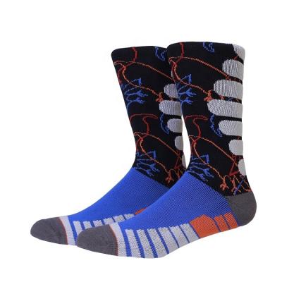 China Antibacterial Moisture Sport Selective Wicking Terry Compression Cushioned Elite Basketball Skateboard Art Running Socks for sale