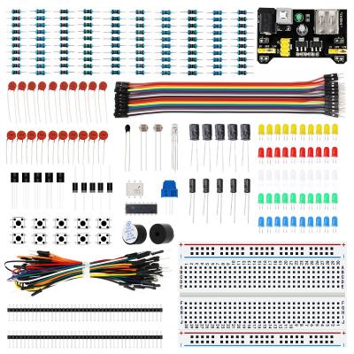 China STEM Education Electronics Component Basic Starter Kit Kit with Power Supply Module Breadboard Cable for Arduino Set Raspberry pi for sale