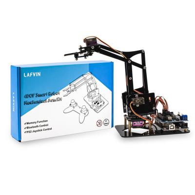 China DIY Learning LAFVIN PS2 Kit 4DOF Joystick Toys Robot Mechanical Arm Acrylic Claw Kit For Arduino Set Robot Arm Educational Development R3 Board for sale