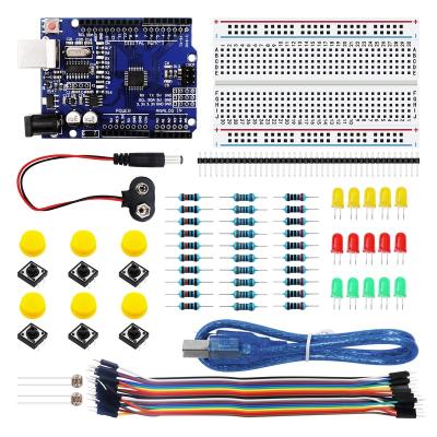 China R3 Kit/DIY Kit LAFVIN Electronic Starter Kit Included Mini Breadboard, LED, Jumper Wire and Button for Arduino Set R3 for sale