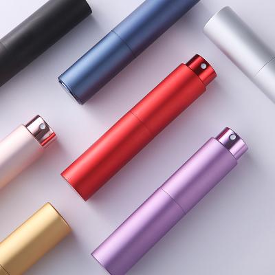 China Cosmetic Empty Aluminum Metal Spray 10ml Perfume Atomizer Pink Pocket Travel Mini Refillable Perfume Bottles For Sale for sale