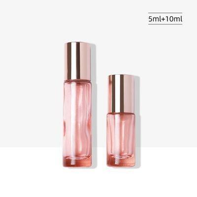 China Cosmetic In 5ml 10ml Stock Clear Glass Bottle Roll On Bottle With Black Cap Glass Ball for sale