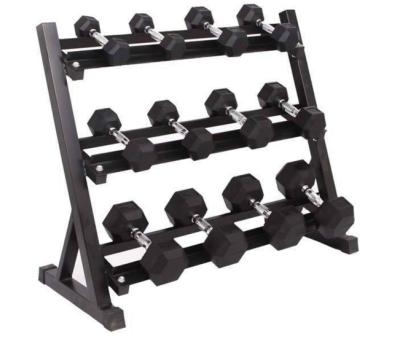 China Commercial Use Exercise Equipment Eco - Friendly / Easy Fitness Equipment Three Layers Dumbbell Rack for sale