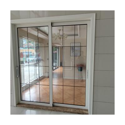 China Aluminum alloy modern glass transparent long sliding door for bedroom for sale