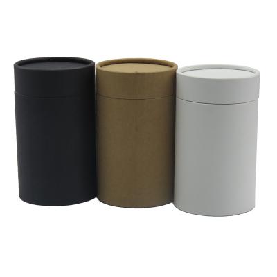 China Biodegradable Black Kraft Paper White Paper Round Box Cardboard Jar Bottle Container Packaging Tube for sale