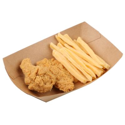 China Recyclable Kraft Paper Cardboard Microwave Food Grade French Fries Packaging Boxes Fast Food Packaging for sale