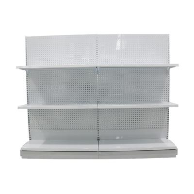 China Supermarket Display MCZC Single Sided Simple Mesh Shelves Supermarket Rack And Side Shelf Vendors for sale