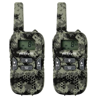 China Camouflage Walkie Talkie 0.5W UHF PMR FRS/GMRS 8/22CH Outdoor Flashlight Retevis RT33 Kids Children Christmas Gift Two Way Radio Camouflage for sale